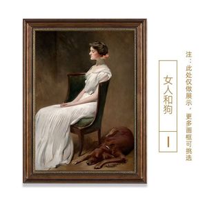 Lienzo de niña de alta calidad, pintura de retrato de mujer Retro con Marco, decoración de pared de estilo europeo para casa, Hotel, tamaño personalizado - Product Image 6