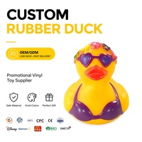 Jouets Canards en Plastique/PVC Design Mode Estivale 2 Pouces Sonores et Amusants Unisexe pour Enfants de 0-24 Mois à 8-13 Ans