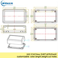 Boîtier électrique en plastique ABS personnalisé, boîtier DIY pour circuit imprimé, boîte de jonction pour haut-parleur, 72x42x23mm