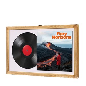 Wooden <b>Square</b> Vinyl Record <b>Frame</b> Wall Mounted Display <b>Frame</b> For Bedroom And Living Room Storage - Product Image 1