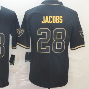 Jersey Sepak Bola Amerika Gaya Las Vegas Raiders Berkualitas Tinggi Jahitan Rapi # 11 # 13 # 24 # 28 # 34 Nama Nomor Poliester Olahraga - Product Image 5