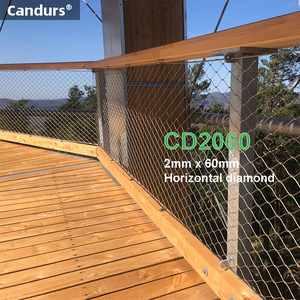 Candurs AISI SS 316 Inox Wire Cable <span class=keywords><strong>Net</strong></span> Virola Flexible Cuerda de acero inoxidable Malla para barandilla Balaustrada Red DE SEGURIDAD Zoo Stairs - Product Image 1
