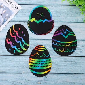 Hengen Phục Sinh Trứng <span class=keywords><strong>Scratch</strong></span> Paper Set Thủ Công Mỹ Nghệ Màu Đen <span class=keywords><strong>Scratch</strong></span> Off Giấy Quà Tặng Trang Trí Với Bằng Gỗ Stylus Màu Ribbon - Product Image 5