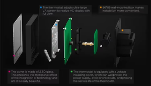 Thermostat <span class=keywords><strong>de</strong></span> chauffage par le sol en matériau ABS ignifuge R9W.716 AC Contrôleur <span class=keywords><strong>de</strong></span> température intelligent pour utilisation dans les salles <span class=keywords><strong>de</strong></span> bain d'hôtel Moderne - Product Image 4