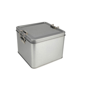 Double Snap Iron Box Square <strong>Tin</strong> Lock Canister for Coffee Candy Tea Pastry Pineapple <strong>Cake</strong> Hasp-for Food Chocolate Sugar <strong>Storage</strong> - Product Image 2
