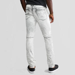Jeans de Diseñador Personalizados para <span class=keywords><strong>Hombre</strong></span>, Lavado a Mano con Efecto Desgastado, Bolsillos Traseros con Piezas, Lavado Blanco Fácil, Ajuste Superelástico, Jeans de Mezclilla - Product Image 2