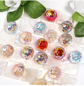 Acrylic <b>Loose</b> <b>Beads</b> 16MM UV Plated Moon Sphere Acrylic <b>Loose</b> <b>Beads</b> for Jewelry Making - Product Image 1