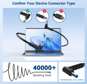 ที่ชาร์จพกพาแบบบาง90วัตต์สำหรับแล็ปท็อป <span class=keywords><strong>HP</strong></span> อะแดปเตอร์ AC ของแท้พร้อมหัวเปลี่ยน - Product Image 6