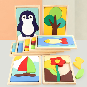 Puzzle 3D in Legno Certificati CE e CPC, Giocattoli Educativi <span class=keywords><strong>Montessori</strong></span> per Bambini, Idea Regalo - Product Image 2