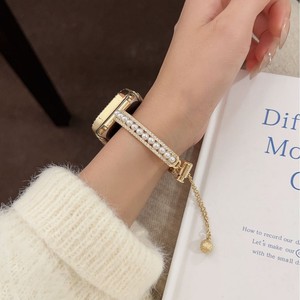 สายนาฬิกาข้อมือ Upro Elegant Pearl Jewelry สำหรับ Apple Watch Series 11 10 9 8 SE ประดับเพชรซิร์คอนหรูหรา สายโลหะแบบโซ่สำหรับ iWatch - Product Image 2
