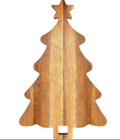 Plateau à sushi en bois d'acacia transfrontalier, créatif, pour restaurant, planche à découper en bois avec gravure alimentaire, idéal pour décorer le sapin de Noël