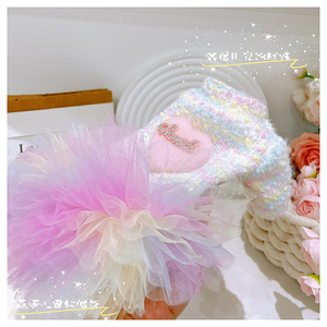 Luxury Cute Dog Pet Clothes Fragrant Princess Woolen Fur <strong>Skirt</strong> Dress with Solid Pattern - Product Image 3