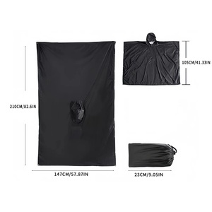 <span class=keywords><strong>Poncho</strong></span> Impermeabile 3-in-1 Portatile in Poliestere Sottile con Cappuccio e Maniche per Tutte le Stagioni, Campeggio, Ciclismo e Copertura Tenda - Product Image 3