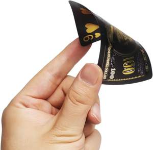 Cartas de Póker con Diseño de Dólar Negro Personalizadas, Resistentes al Agua y Duraderas para Uso Familiar, Venta al Por Mayor Directa de Fábrica - Product Image 3