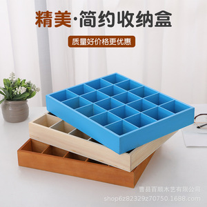 Caja de almacenamiento de madera con múltiples compartimentos y divisores para escritorio, joyas, cosméticos, tazas de té y tarjetas. - Product Image 3