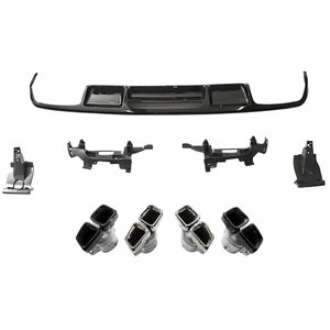 Diffusore Posteriore W218 con Terminale Sportivo in Nero Lucido/Look Carbonio per <span class=keywords><strong>Mercedes</strong></span> CLS63 W218 2012-2017 (Sostituzione) - Product Image 5