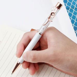 Creative Pearl Flower Clip Diamond Crystal Ballpoint Fun Beautiful Metal Signature Twist <b>Pen</b> Essential Back-To-School - Product Image 4