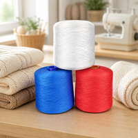 Fil à coudre 100 % polyester filé en anneau 40/2 torsadé, 3 couleurs, en cône souple en plastique, prêt à l'emploi, directement de l'usine, pour la couture de vêtements