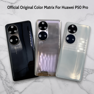 Coque arrière de remplacement en verre pour Huawei P50 Pro avec cache de batterie et adhésif pour objectif double anneau – Vente en gros - Product Image 1
