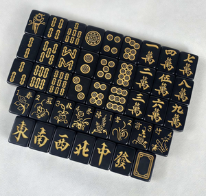 Ensembles de Mahjong en Acrylique Noir et Or de Qualité Professionnelle, Modernes, pour 4 Joueurs, Portables pour la Maison, les Voyages, les Salles de Jeux et le Divertissement - Product Image 3