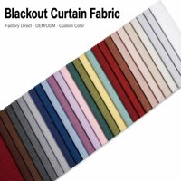 100% Polyester Lin Look Rideau Tissu Blackout Enduit avec Retardateur de Flamme Tissé Teint Motif Uni Rouleau Emballage