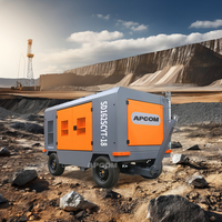 Compresseurs d'air diesel Cummins APCOM 16 bar 550cfm pour l'exploitation minière, compresseur à vis 235psi 600cfm 16m3/min, compresseur d'air