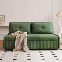Canapé-lit rectangulaire multifonctionnel pliable en velours côtelé, design moderne haut de gamme, idéal pour les petits appartements – Vente flash