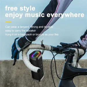 Altavoz Bluetooth Inalámbrico con Luz RGB, Bajos Potentes, Gran Volumen, Portátil para Exteriores, Altavoz de Tela Resistente al Agua - Product Image 6