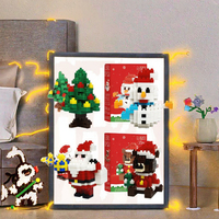 Blocs de construction de Noël 4-en-1 en ABS, kit de 40 pièces Père Noël/Renne/Ours/Bonhomme de neige, jouet pour 14 ans et plus, cadeau de Noël