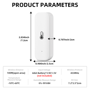 Wifi thông minh Trạm thời tiết Tương thích với tuya cuộc sống thông minh ứng dụng làm việc với RF433MHz phụ nhiệt độ và độ ẩm cảm biến - Product Image 4
