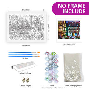 لوحة رسم بالأرقام للكبار، مجموعة للمبتدئين، منظر طبيعي لموانئ، تلوين بالأرقام لديكور المنزل، 40×50 سم/16×20 بوصة - Product Image 2