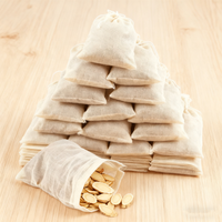 Sacs en coton mousseline naturel non blanchi personnalisés, écologiques, avec cordon de serrage, 4x3 pouces, pour épices, café, thé, infusions, soupes, sauces, bouillons, ragoûts