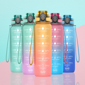 Botella de Agua Deportiva Tritan de 1000 ml, Libre de BPA, con Asa, Diseño Ecológico con Logotipo, para Correr al Aire Libre, Tapa Antiderrames - Product Image 2