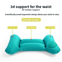 Coussin lombaire gonflable ultra-léger pliable en forme de H avec pompe intégrée