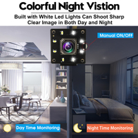 Caméra USB autofocus 4K 30fps grand Angle haute vitesse sans distorsion Caméra webcam à vision nocturne colorée avec un bouton de contrôle LED