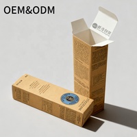 Boîte d'emballage pour crème pour les mains en papier kraft brun biodégradable FSC personnalisé, avec rabat supérieur et inférieur en carton ondulé, avec braille en relief