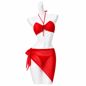 Conjunto de Bikini Monokini Amarillo con Tirantes, Traje de Baño Transparente para Mujer - Product Image 3