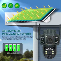 Caméra de sécurité solaire extérieure 4G AI PTZ à double objectif 4K avec Wi-Fi et enregistrement Aov