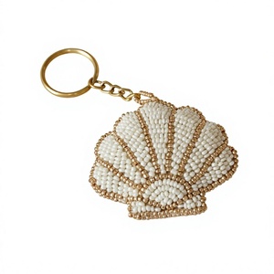 Porte-clés rond tressé de qualité supérieure avec motif de cœurs aux couleurs orange, rose et corail, style mignon, anneau durable en alliage de zinc - Product Image 3