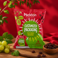 Emballage en film barrière à l'oxygène pour fruits secs et raisins secs, matériau PET de qualité alimentaire, fabrication directe, faible MOQ, livraison rapide