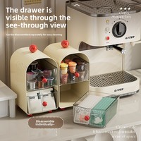 Boîte de rangement créative multi-niveaux en plastique pour sachets de thé et de café, style tiroir, grande capacité, organisateur de bureau pour la maison et le bureau