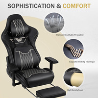 Anda Seat Kaiser 3 Taille L Noir Chaise de Gamer Cadeira Gamer Que Suporta 200 Kg Gaming Stuhl Echtleder Gamer Chair Big and Tall
