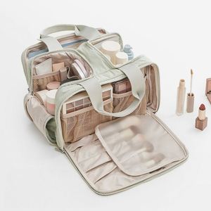 Organisateur de cosmétiques pour femmes, fermeture éclair, poignée souple, portable, étanche, pour sac, haut de gamme, grande capacité, trousse de maquillage - Product Image 1