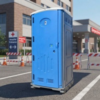 Toilette chimique portable en plastique pour extérieur avec pompe de chasse et réservoir de déchets, idéale pour le camping