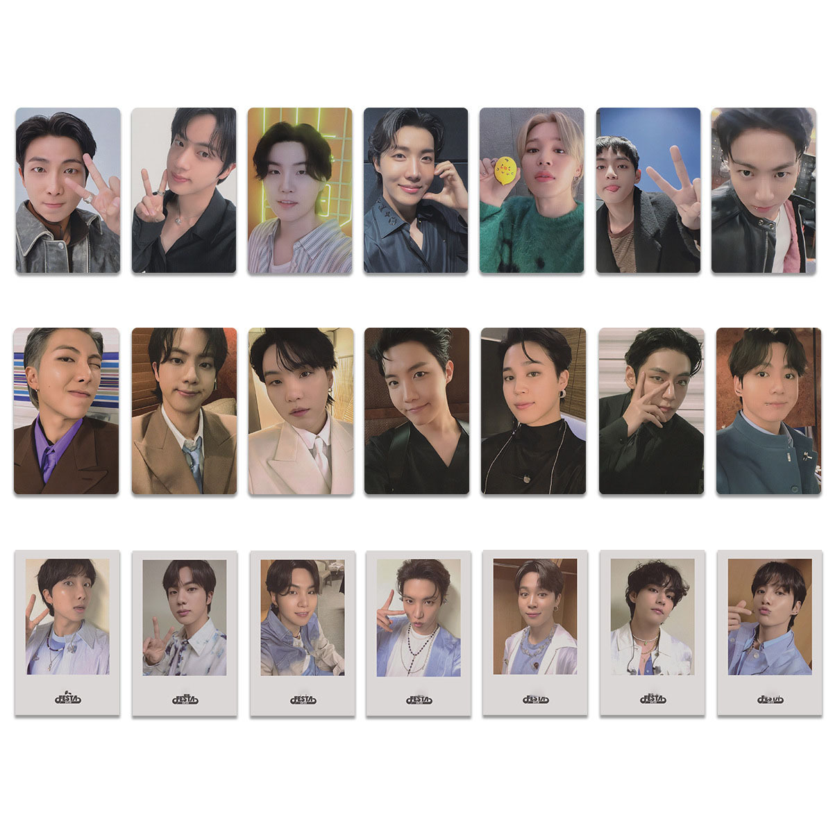 7Pcs/Set KPOP JungKook V Jimin 2025 FESTA Photocards Jin J-Hope RM