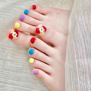 <span class=keywords><strong>Uñas</strong></span> Postizas <span class=keywords><strong>de</strong></span> Gel Suave para los Pies, Diseño Hermoso, Reutilizables, Coloridas, con Flores, para el Verano, Venta al Por Mayor - Product Image 1