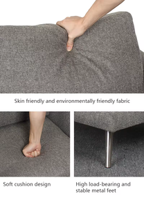 Sofá de tela copetudo de dos plazas de lujo moderno, muebles tapizados de gran oferta de fábrica para uso en apartamentos, hogares, hoteles y almacenes - Product Image 6