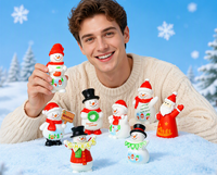 Figurines de bonhomme de neige de Noël, bannière de vœux, panneau de vœux, couronne, décoration de gâteau de Noël en résine, centre de table, cadeau de fête de Noël