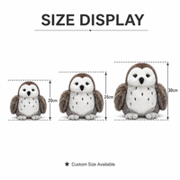 Peluche Hibou Brodé en Coton PP Personnalisée, Directement de l'Usine, à partir de Conception OEM/ODM, Poupée Personnage Rembourrée pour Marques IP Originales