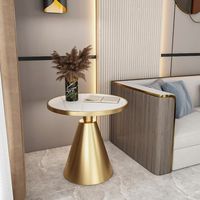 Table d'appoint de luxe en pierre frittée avec étagère pour canapé, chevet, balcon, salon, mobilier de maison